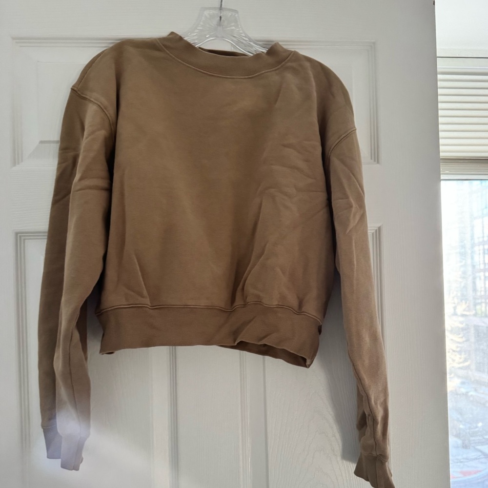 TNA Cropped Crewneck Sweatshirt - Tan